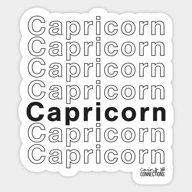 Capricorn Zodiac Birthday Sticker by coinsandconnections